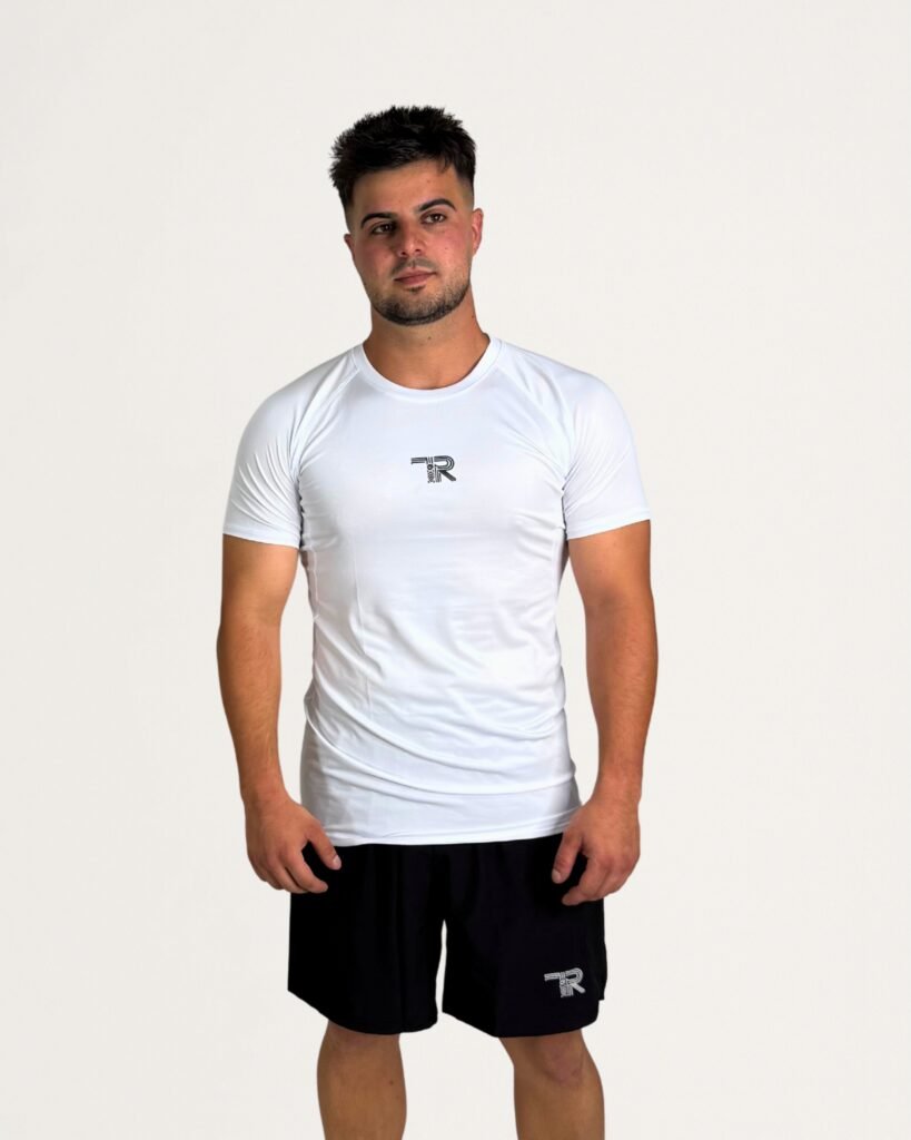 Camiseta de Compresión Deportiva Training de Triberfit de Color Blanco