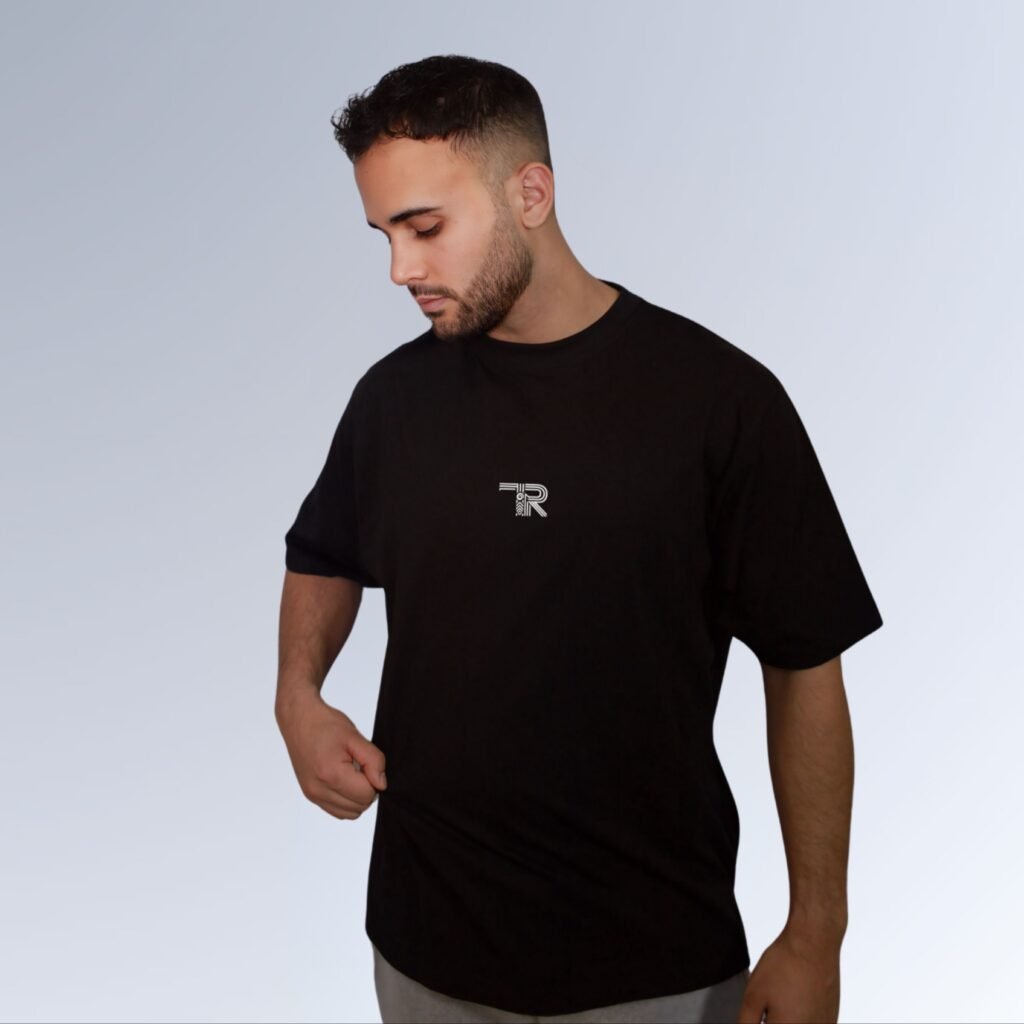Camiseta oversize negra de calidad premium
